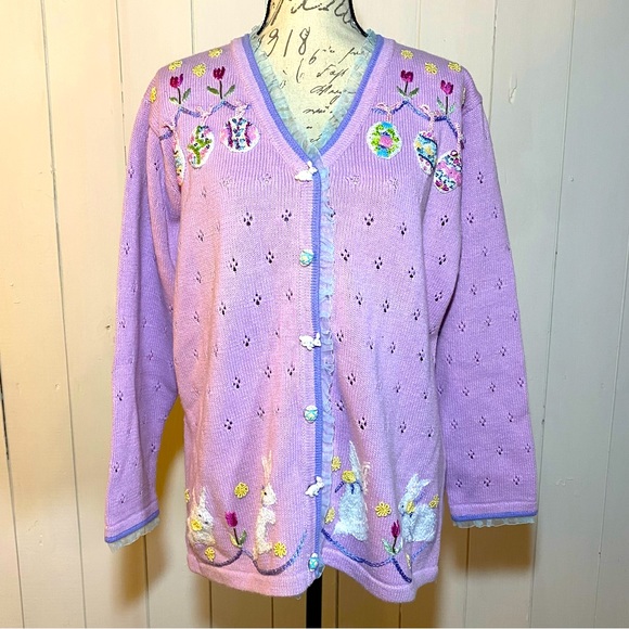 Storybook Knits Sweaters - NWT Storybook Knits Extravaganza Bunny Sweater Size Large